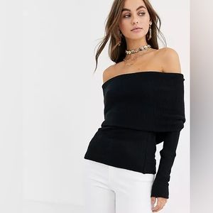 We The Free by Free People off shoulder sweater, Black,  XS